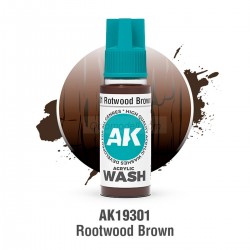 ACRYLIC WASH, ROTWOOD BROWN. Bote 17 ml. Marca Ak-Interactive. Ref: Ak19301.