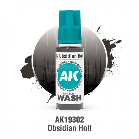 ACRYLIC WASH, OBSIDIAN HOLT. Bote 17 ml. Marca Ak-Interactive. Ref: Ak19302.
