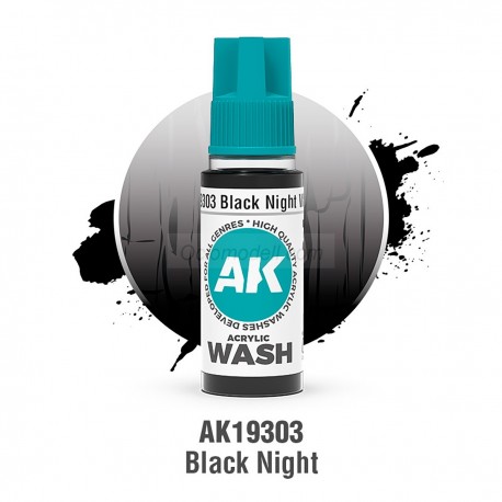 ACRYLIC WASH, OBSIDIAN HOLT. Bote 17 ml. Marca Ak-Interactive. Ref: Ak19302.