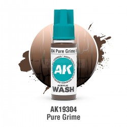 ACRYLIC WASH, PURE GRIME. Bote 17 ml. Marca Ak-Interactive. Ref: Ak19304.