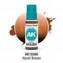ACRYLIC WASH, HAZEL BROWN. Bote 17 ml. Marca Ak-Interactive. Ref: Ak19306.