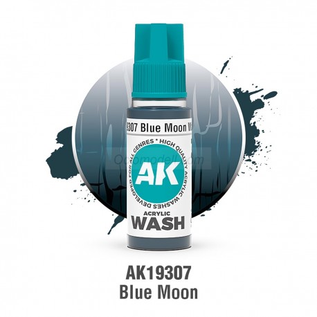 ACRYLIC WASH, BLUE MOON. Bote 17 ml. Marca Ak-Interactive. Ref: Ak19307.