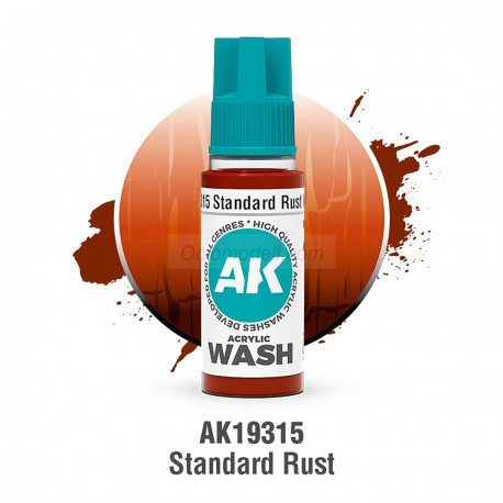 ACRYLIC WASH, STANDARD RUST. Bote 17 ml. Marca Ak-Interactive. Ref: Ak19315.