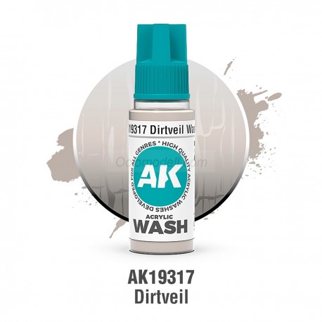 ACRYLIC WASH, DIRTVEIL. Bote 17 ml. Marca Ak-Interactive. Ref: Ak19317.