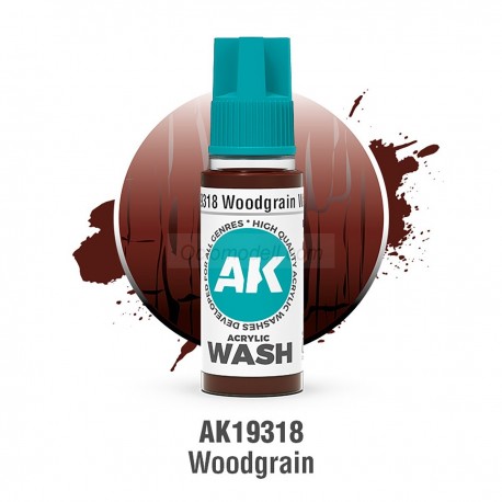 ACRYLIC WASH, WOODGRAIN. Bote 17 ml. Marca Ak-Interactive. Ref: Ak19318.
