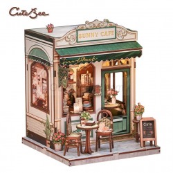 Miniature House Cafetería "Sunny Cafe", 233pz. Marca CUTEBEE. Ref: CWGC208.