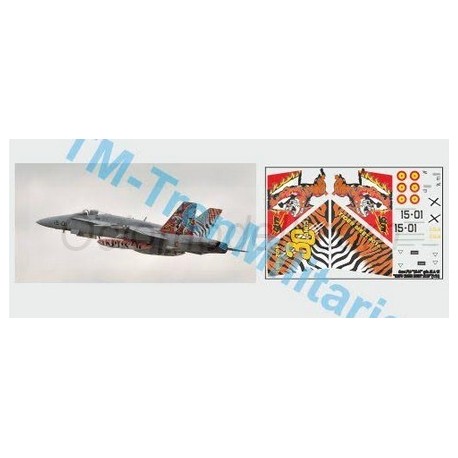 Calcas Avión Caza F18 "15-08", decoración "gris ALA 15 "35º ANIVERSARIO"". Escala 1:72. Marca Trenmilitaria. Ref: 000_9161.