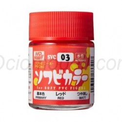 Pintura Aqueous Hobby Color,Soft Vinyl Color, ROJO. Bote 18 ml. Marca MR.Hobby. Ref: SVC03.