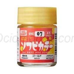 Pintura Aqueous Hobby Color,Soft Vinyl Color, ORO. Bote 18 ml. Marca MR.Hobby. Ref: SVC07.