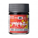 Pintura Aqueous Hobby Color,Soft Vinyl Color, METALIC BLACK. Bote 18 ml. Marca MR.Hobby. Ref: SVC08.