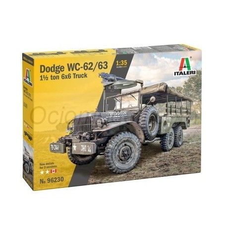 Vehículo Camión Militar Dodge WC62/63 1 1⁄2 t 6x6 Truck. Escala 1:35. Marca Italeri. Ref: 96230.