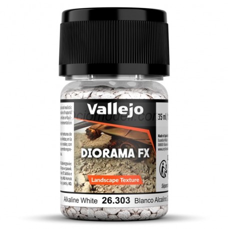 Vallejo Diorama FX, Piedra Blanco Alcalino 2-5 mm. Bote 60gr. Marca Vallejo. Ref: 26.303, 26303.