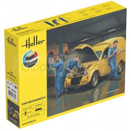 Mecánicos figuras, Car Mechanics II Starter Kit. Escala 1:24. Marca Heller. Ref: 58756.