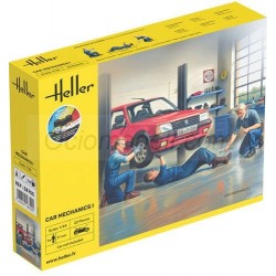 Mecánicos figuras, Car Mechanics, Starter Kit. Escala 1:24. Marca Heller. Ref: 58755.
