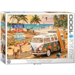 Puzzle Furgoneta VW Be Happy, 1000 pz. Marca Eurographics. Ref: 6000-6066.