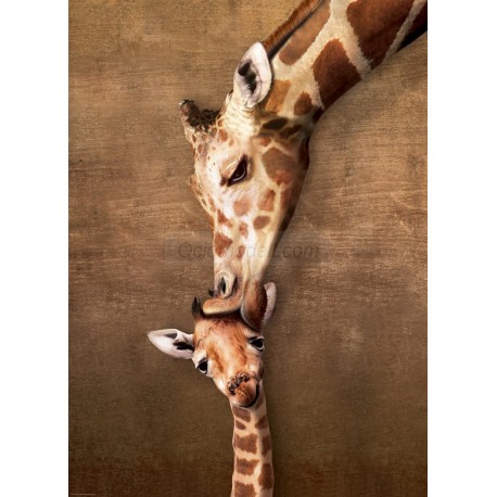Puzzle Giraffe Mother's Kiss, 500 pz. Marca Eurographics. Ref: 6500-0301.