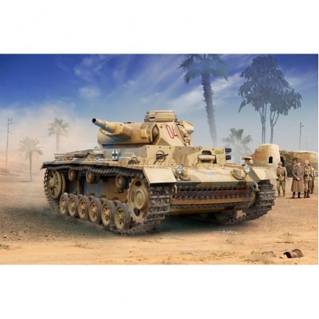 Maqueta de plástico,Tanque German Panzer III Ausf.N "Afrika Korps".Escala 1:35. Marca Academy. Ref: 13567.