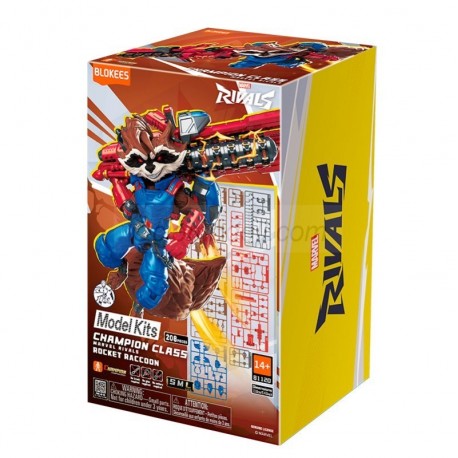 Figura Champion Class Marvel Rivals: Rocket Racoon, 13cm. Marca BLOKEES. Ref: 81120.