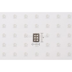 Ventana metálica de 6 orificios, 6,5x8,8 mm. 4uds. Marca Amati. Ref: 5100/06, 510006.
