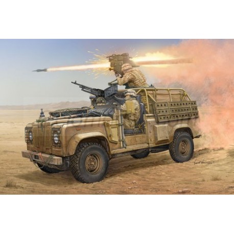 Vehículo militar en maqueta, Land Rover WMIK with MILAN ATGM. Escala 1:35. Marca Hobby Boss. Ref: 82447.