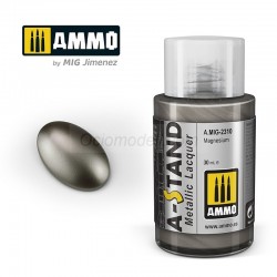 A-STAND Laca Metalizada Magnesio. Bote de 30 ml. Marca Ammo of Mig Jimenez. Ref: AMIG2310, 2310.