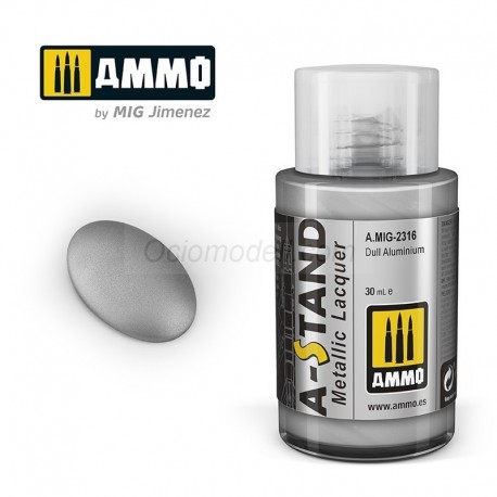 A-STAND Aluminio Apagado. Bote de 30 ml. Marca Ammo of Mig Jimenez. Ref: AMIG2316, 2316.