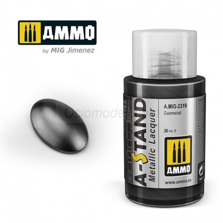 A-STAND A-STAND Gunmetal. Bote de 30 ml. Marca Ammo of Mig Jimenez. Ref: AMIG2319, 2319.