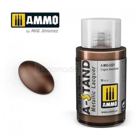 A-STAND Engine Manifold, Colector de Motor. Bote de 30 ml. Marca Ammo of Mig Jimenez. Ref: AMIG2321, 2321.