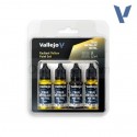 TRUE METALLIC METAL, RADIANT YELLOW PAINT SET, 4 Colores. Marca Vallejo. Ref: 77259, 77.259.