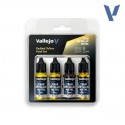 TRUE METALLIC METAL, RADIANT YELLOW PAINT SET, 4 Colores. Marca Vallejo. Ref: 77259, 77.259.
