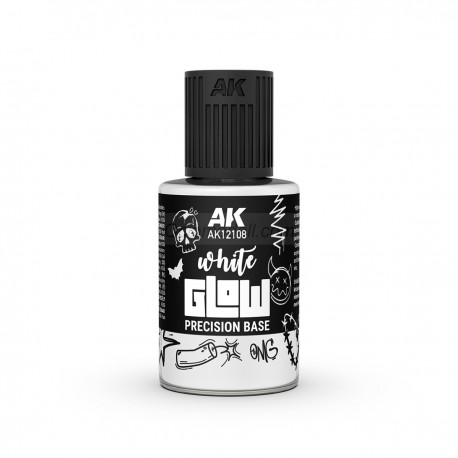 BASE BLANCA GLOW DE PRECISIÓN, de Enamel. Bote de 30 ml. Marca AK Interactive. Ref: AK12108.