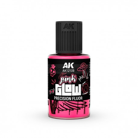 GLOW ROSA FLUOR DE PRECISIÓN. Bote de 30 ml. Marca AK Interactive. Ref: AK12109.