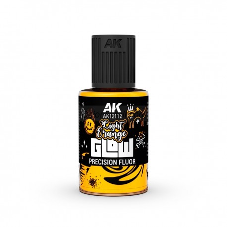 GLOW NARANJA CLARO FLUOR DE PRECISIÓN. Bote de 30 ml. Marca AK Interactive. Ref: AK12112.