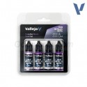 TRUE METALLIC METAL, Violeta Celestial, Celestial Violet SET, 4 Colores. Marca Vallejo. Ref: 77262, 77.262.