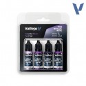 TRUE METALLIC METAL, Violeta Celestial, Celestial Violet SET, 4 Colores. Marca Vallejo. Ref: 77262, 77.262.