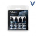 TRUE METALLIC METAL, Azul Ultramar SET, 4 Colores. Marca Vallejo. Ref: 77263, 77.263.