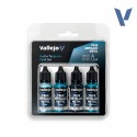 TRUE METALLIC METAL, Azul Ultramar SET, 4 Colores. Marca Vallejo. Ref: 77263, 77.263.