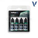 TRUE METALLIC METAL, Verde Escarabajo SET, 4 Colores. Marca Vallejo. Ref: 77265, 77.265.