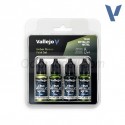 TRUE METALLIC METAL, Verde Ámbar SET, 4 Colores. Marca Vallejo. Ref: 77266, 77.266.