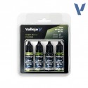 TRUE METALLIC METAL, Verde Ámbar SET, 4 Colores. Marca Vallejo. Ref: 77266, 77.266.