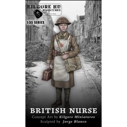 Figura Resina Enfermera Britanica, British Nurse. 1/35. Marca Kilgore HD Miniature. Ref: NURSE B.