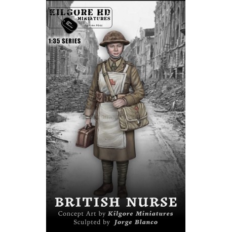 Figura Resina Enfermera Britanica, British Nurse. 1/35. Marca Kilgore HD Miniature. Ref: NURSE B.