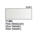 Acrilico Model Air Plata metalizada. Bote 17 ml. Marca Vallejo. Ref: 71.063.