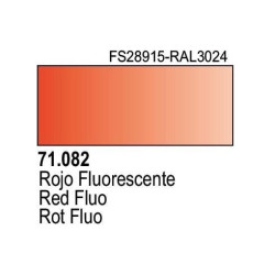 Acrilico Model Air Rojo Fluorescente. Bote 17 ml. Marca Vallejo. Ref: 71.082.